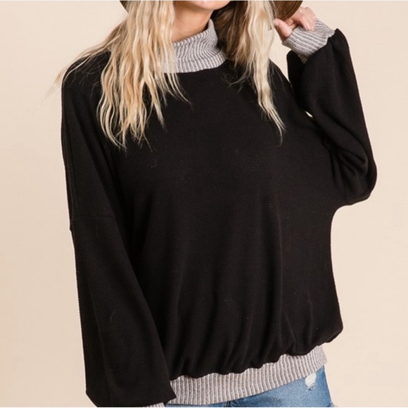 🍁New Fall🍁 Oversized Turtleneck Sweater With Balloon Sleeves - Picture 8 of 8